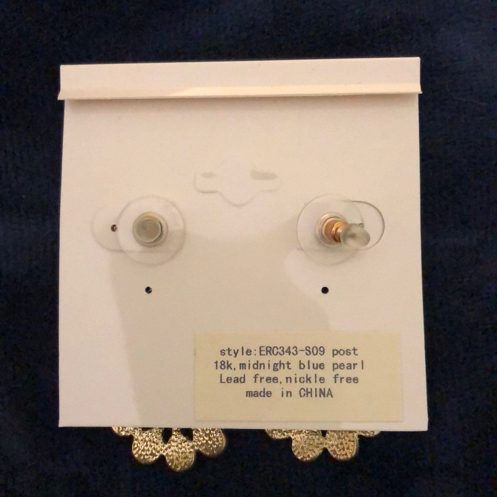 BNWT Blue and gold hanging earrings - Picture 2 of 3